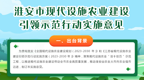 一圖讀懂《淮安市現(xiàn)代設施農業(yè)建設引領示范行動實施意見》政...